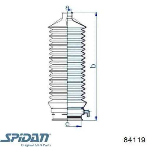 Bota de proteção do mecanismo de direção (de cremalheira) GKN-Spidan 84119 preço, a partir de 22,19 USD