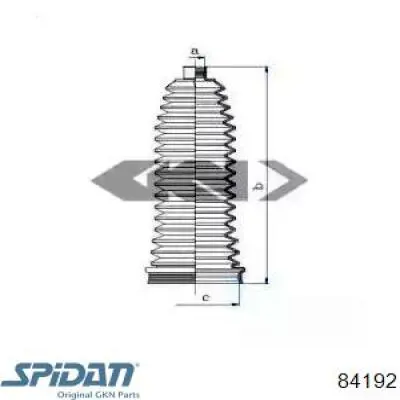 84192 GKN-Spidan Bota de proteção do mecanismo de direção (de cremalheira)