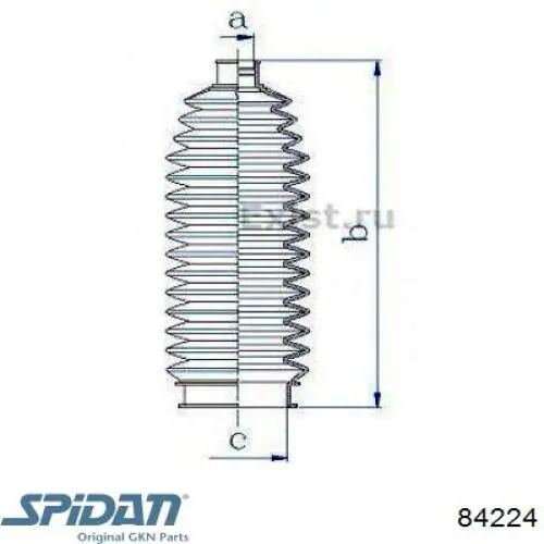 84224 GKN-Spidan Bota de proteção do mecanismo de direção (de cremalheira)