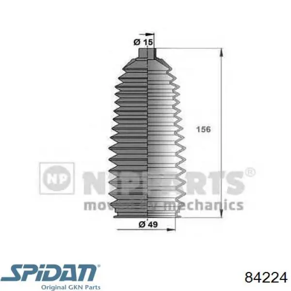 Bota de proteção do mecanismo de direção (de cremalheira) GKN-Spidan 84224 preço, a partir de 12,20 USD