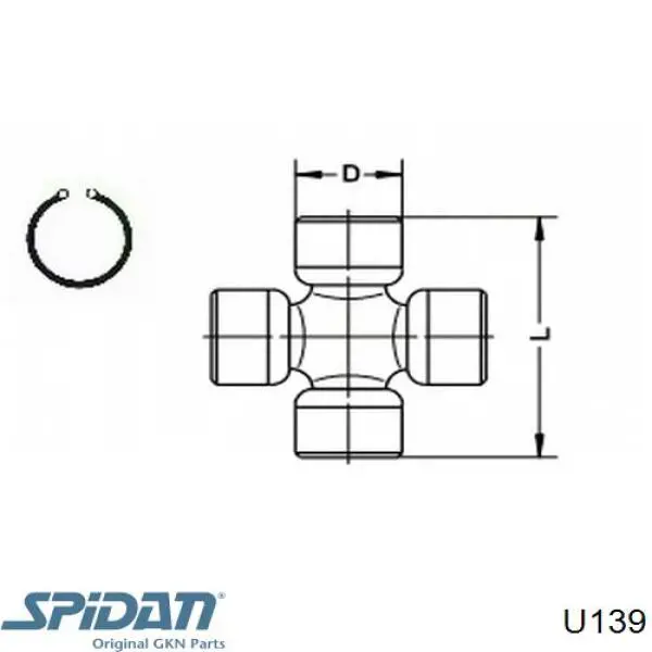 U139 GKN-Spidan Cruzeta da junta universal traseira