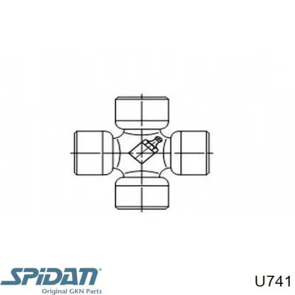 U741 GKN-Spidan Cruzeta da junta universal traseira
