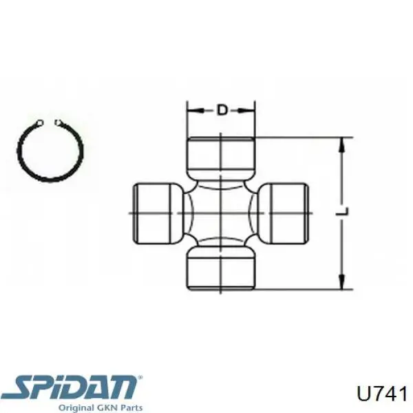 Cruzeta da junta universal traseira GKN-Spidan U741 preço, a partir de 26,18 USD