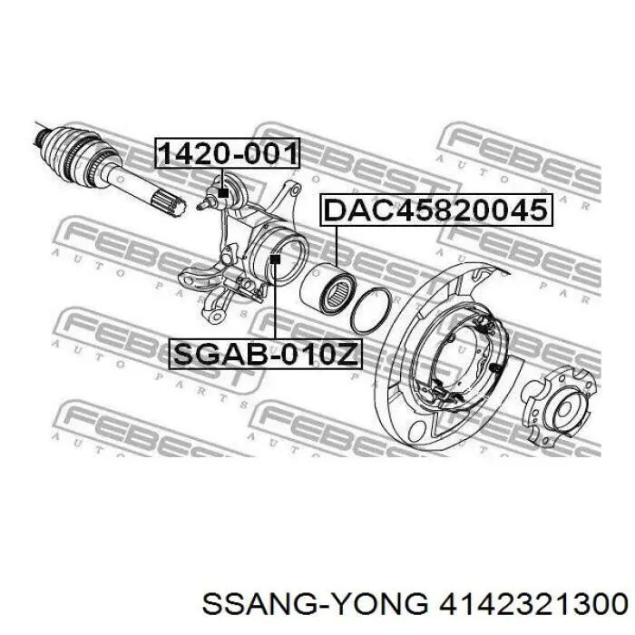 Compre 4142321300 Ssang Yong Rolamento de cubo dianteiro