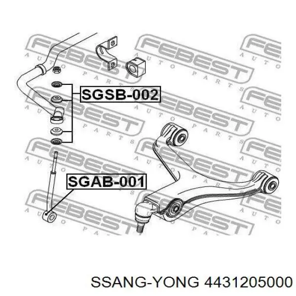 Compre 4431205000 Ssang Yong Montante de estabilizador traseiro