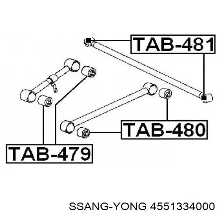 Bloco silencioso do braço oscilante inferior traseiro longitudinal Ssang Yong 4551334000 preço, a partir de 15,14 USD