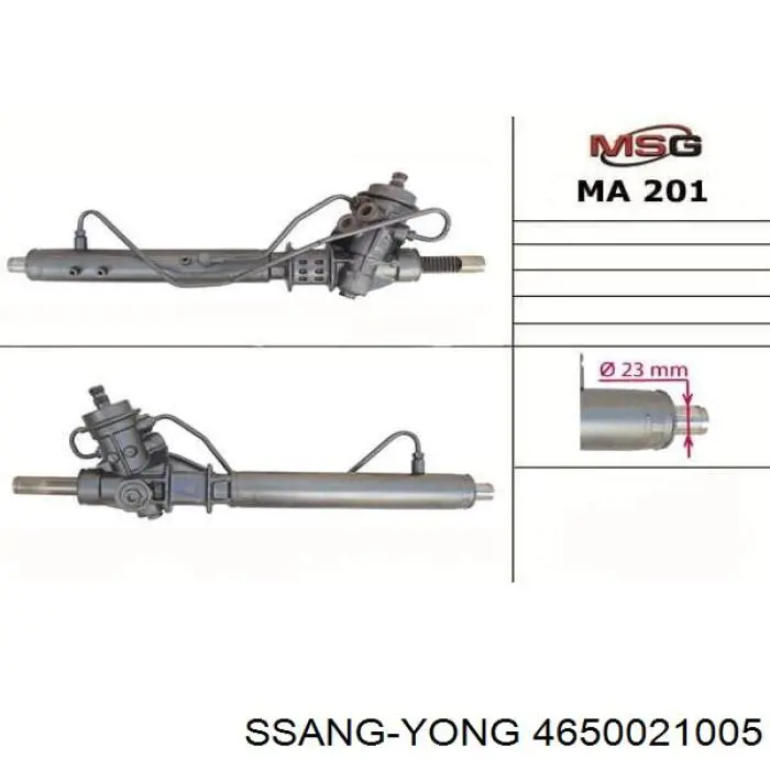 Cremalheira da direção Ssang Yong 4650021003 preço, a partir de 212,82 USD