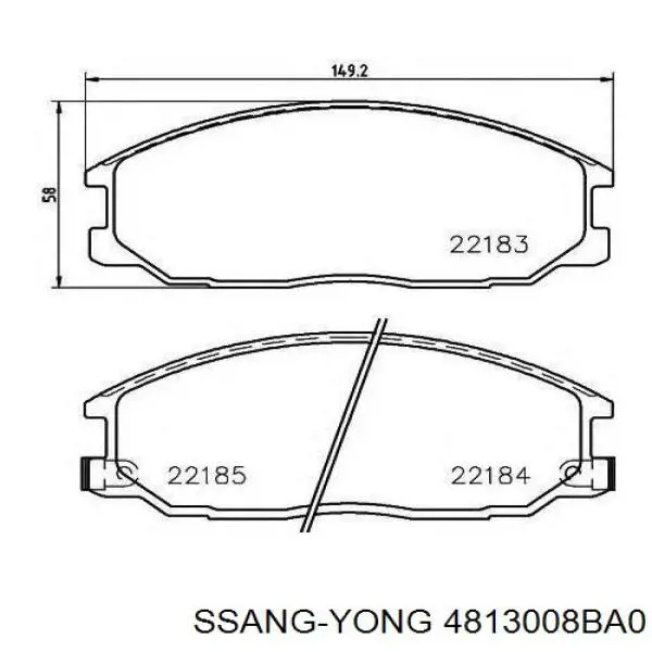 4813008BA0 Ssang Yong Sapatas do freio dianteiras de disco