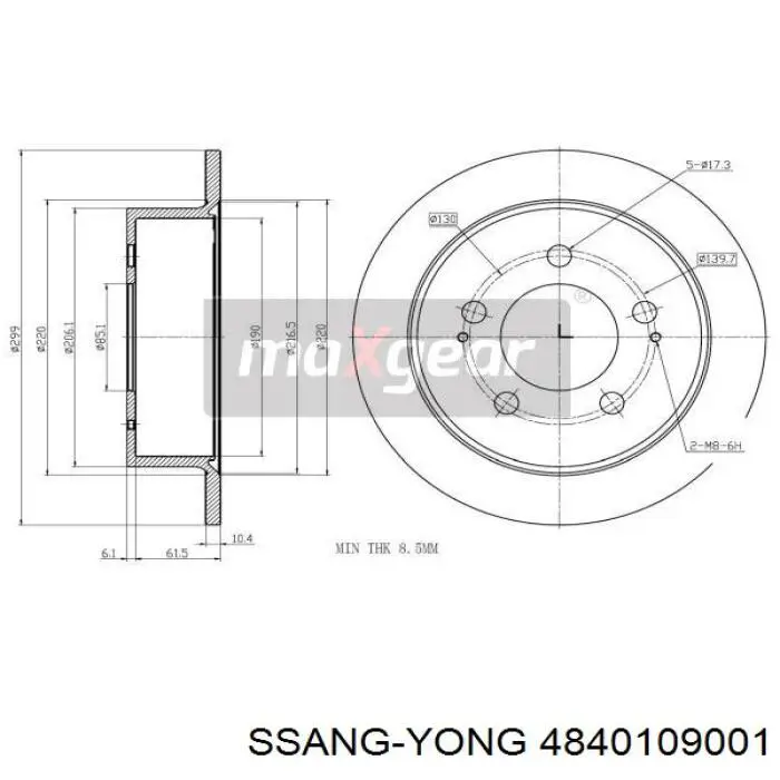 Disco do freio traseiro Ssang Yong 4840109001 preço, a partir de 65,02 USD