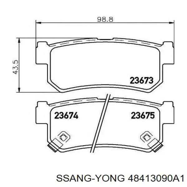 Sapatas do freio traseiras de disco Ssang Yong 48413090A1 preço, a partir de 26,78 USD