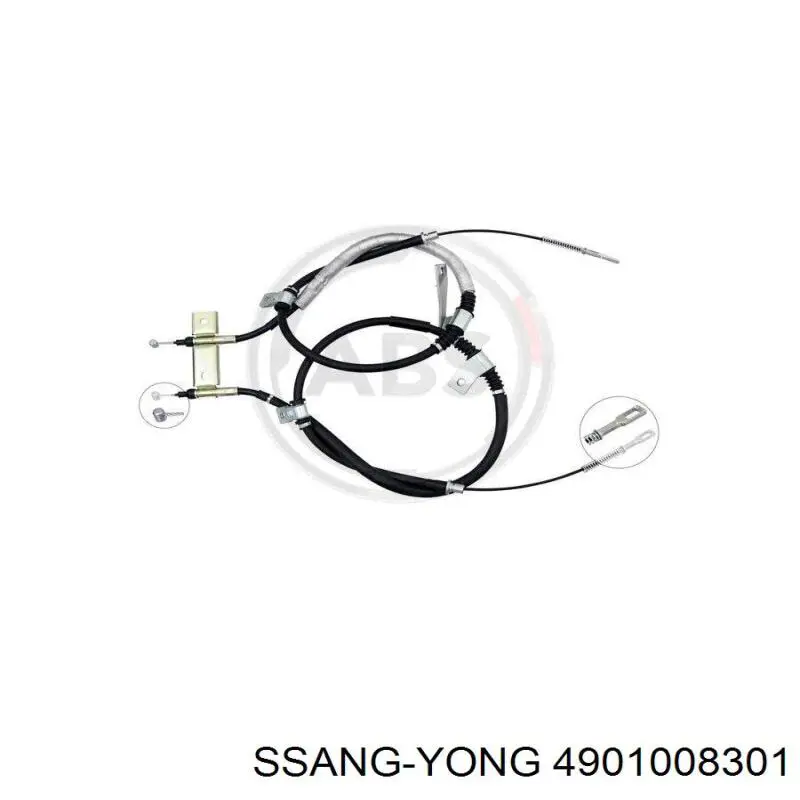 Cabo traseiro direito/esquerdo do freio de estacionamento Ssang Yong 4901008301 preço, a partir de 55,50 USD