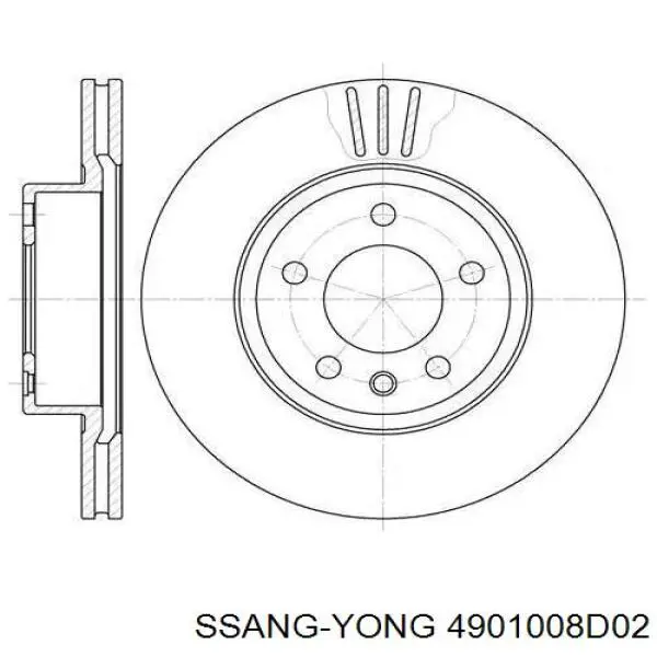 4901008D02 Ssang Yong Cabo do freio de estacionamento traseiro esquerdo