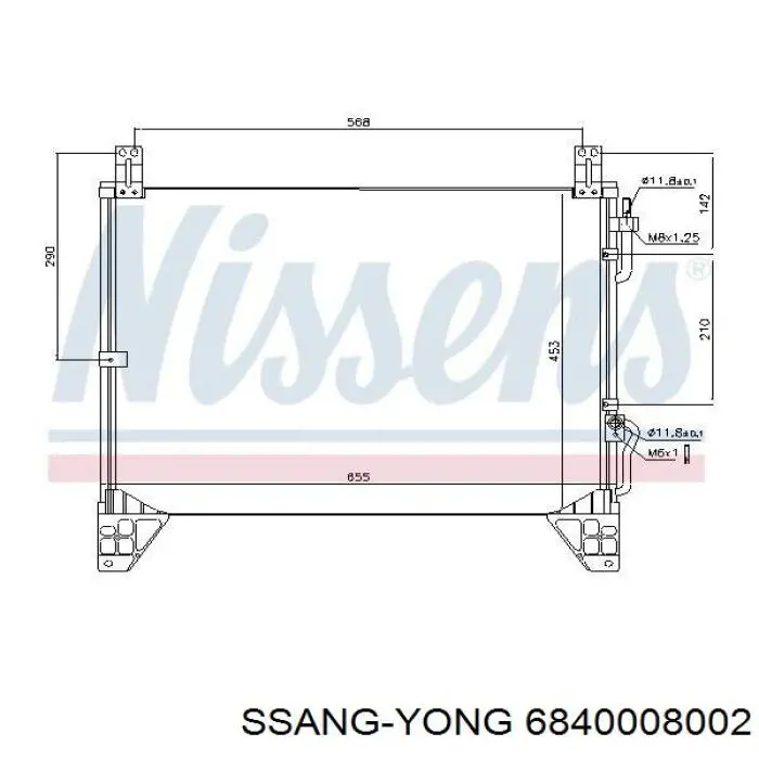 Compre 6840008002 Ssang Yong Radiador de aparelho de ar condicionado