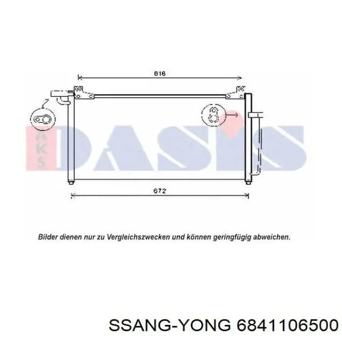 6841106500 Ssang Yong Radiador de aparelho de ar condicionado