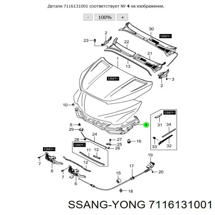 Isolamento de ruído da capota SsangYong Actyon  CJ