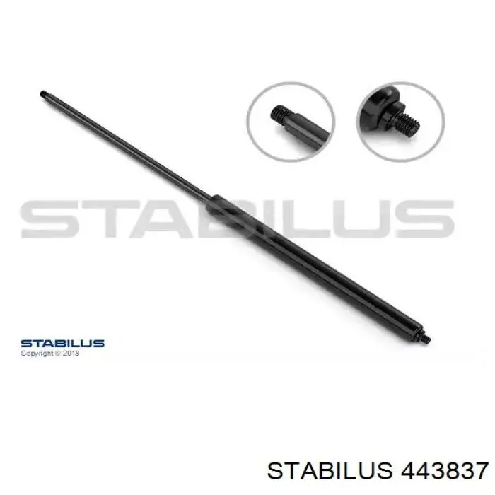 443837 Stabilus Amortecedor de tampa de porta-malas (de 3ª/5ª porta traseira)