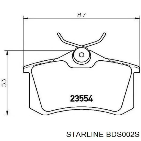 BDS002S Starline Sapatas do freio traseiras de disco