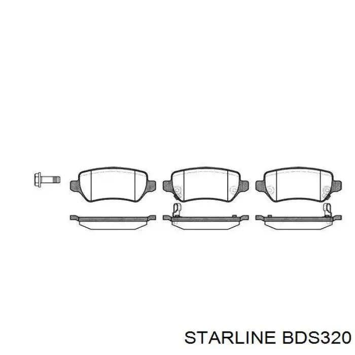 BDS320 Starline Sapatas do freio traseiras de disco