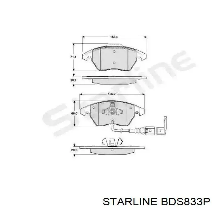 BDS833P Starline Sapatas do freio dianteiras de disco