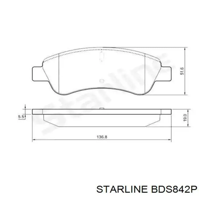 BDS842P Starline Sapatas do freio dianteiras de disco