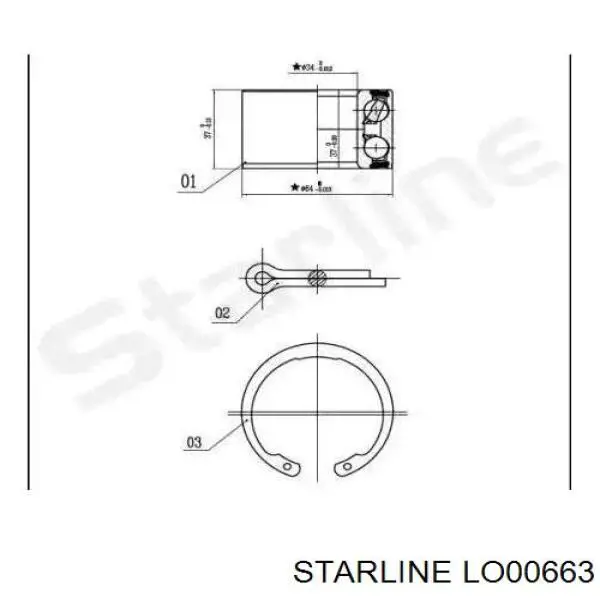 Rolamento de cubo dianteiro Starline LO00663 preço, a partir de 22,67 USD