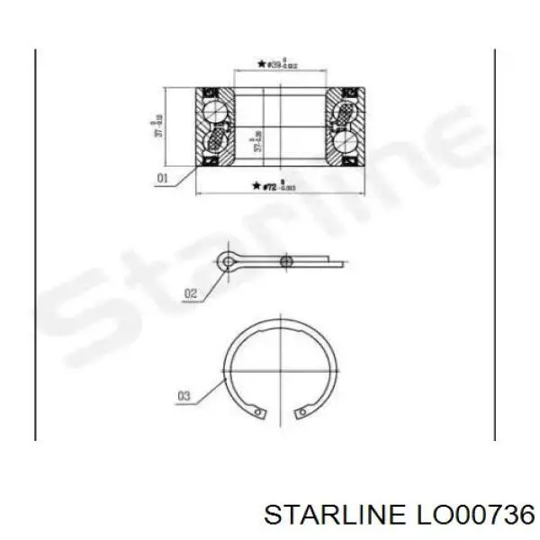 Rolamento de cubo dianteiro Starline LO00736 preço, a partir de 18,23 USD