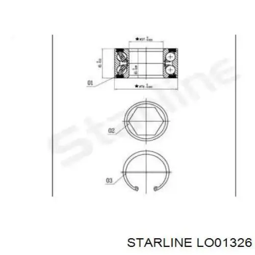 LO01326 Starline Rolamento de cubo traseiro