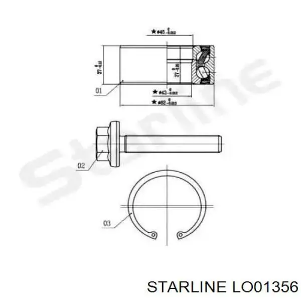 Rolamento de cubo dianteiro/traseiro Starline LO01356 preço, a partir de 36,94 USD