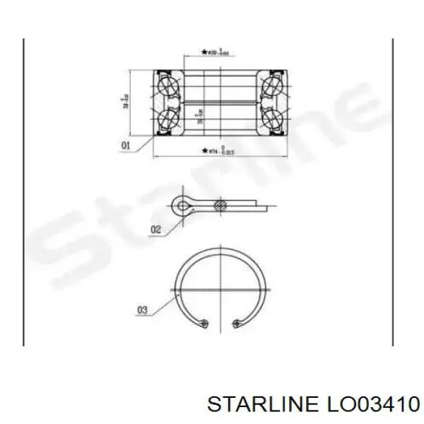 Rolamento de cubo dianteiro Starline LO03410 preço, a partir de 24,17 USD