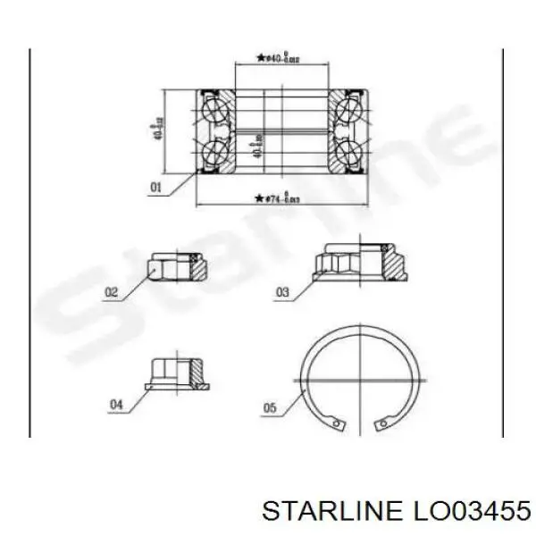 Rolamento de cubo dianteiro Starline LO03455 preço, a partir de 22,28 USD