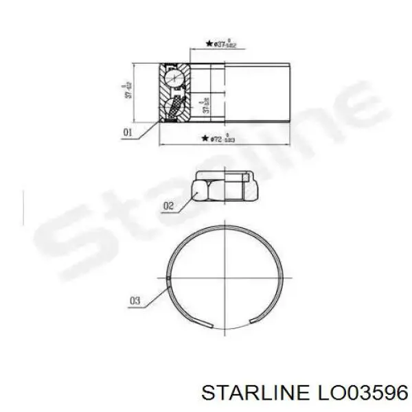 Rolamento de cubo dianteiro Starline LO03596 preço, a partir de 20,68 USD
