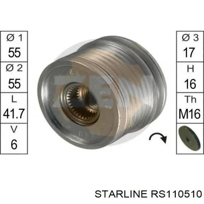 Polia do gerador RS110510 Starline
