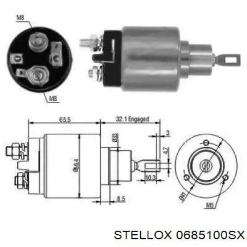 0685100SX Stellox Relê retrator do motor de arranco