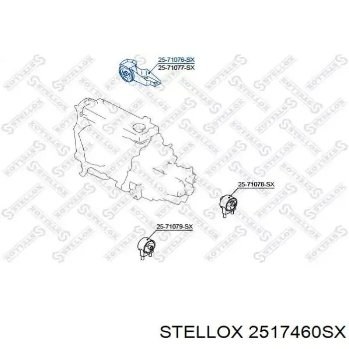 Coxim (suporte) direito de motor Stellox 2517460SX preço, a partir de 81,46 USD