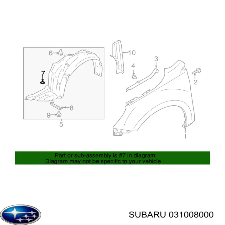  Subaru 031008000 preço, a partir de  USD