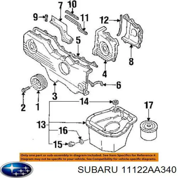 Vedante de panela de cárter do motor Subaru 11122AA340 preço, a partir de 6,51 USD