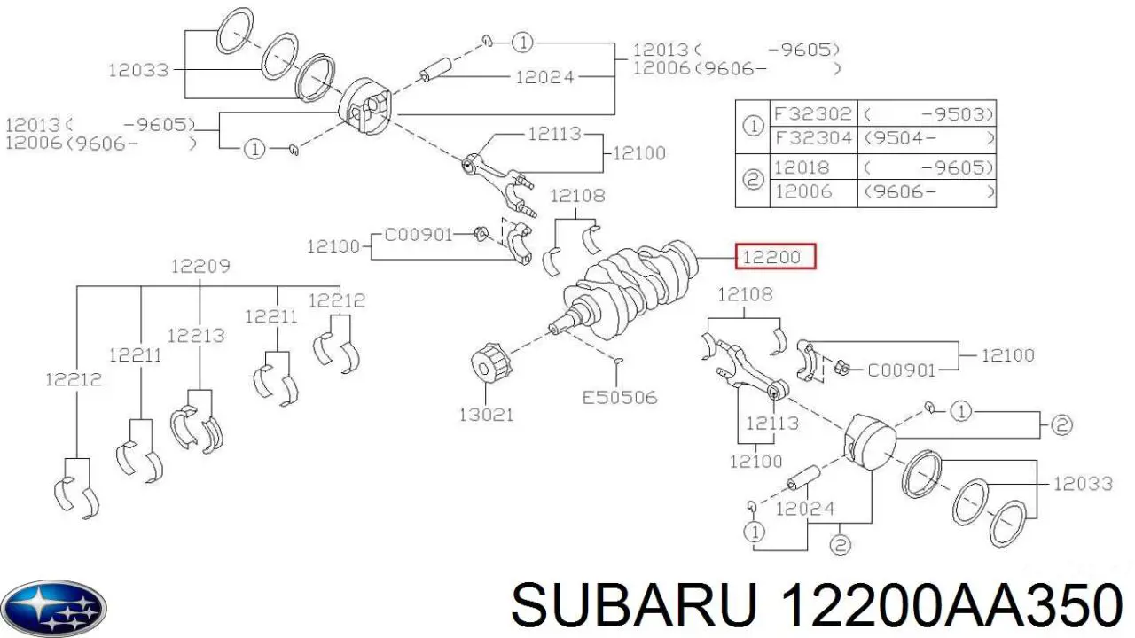 Compre 12200AA350 Subaru Cambota de motor