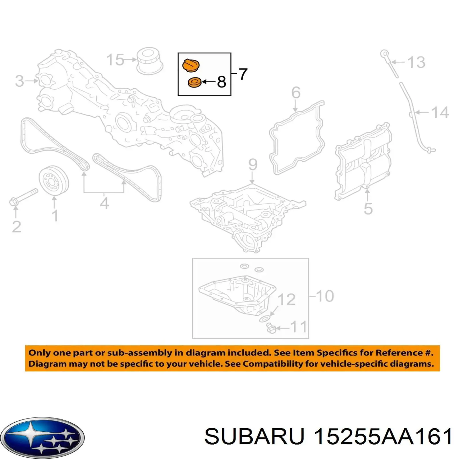 Tampa do gargalho de enchimento de óleo Subaru 15255AA161 preço, a partir de 6,04 USD