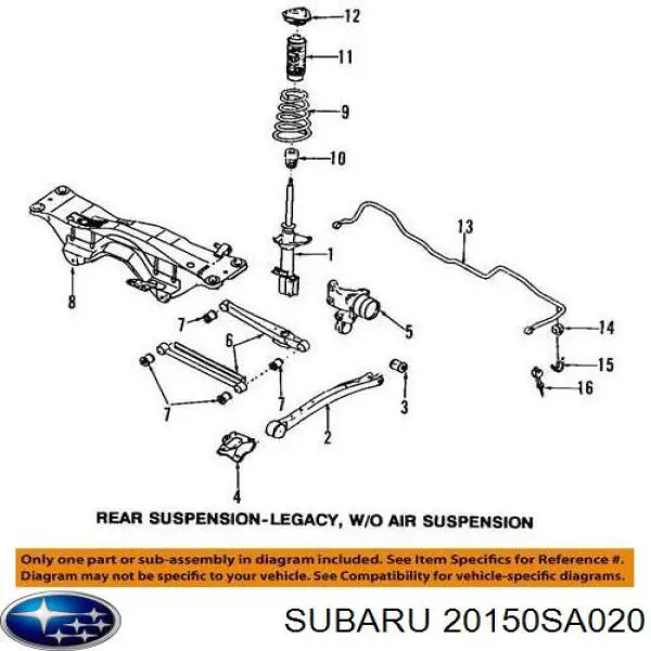 20150SA020 Subaru Viga de suspensão traseira (plataforma veicular)