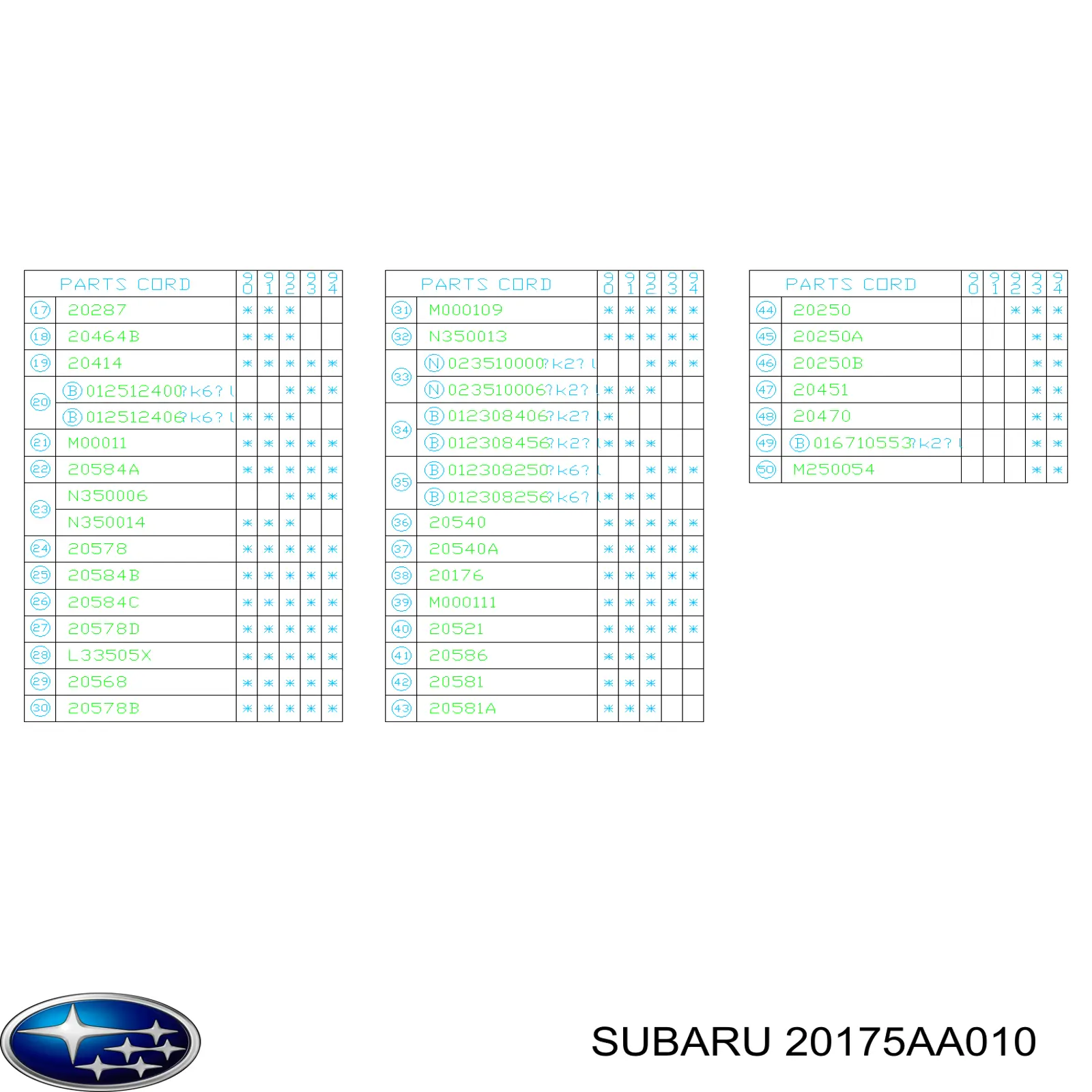 20175AA010 Subaru 