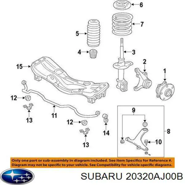 Compre 20320AJ00B Subaru Suporte de amortecedor dianteiro