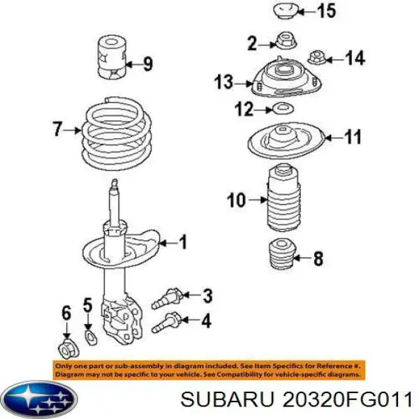 20320FG011 Subaru Suporte de amortecedor dianteiro