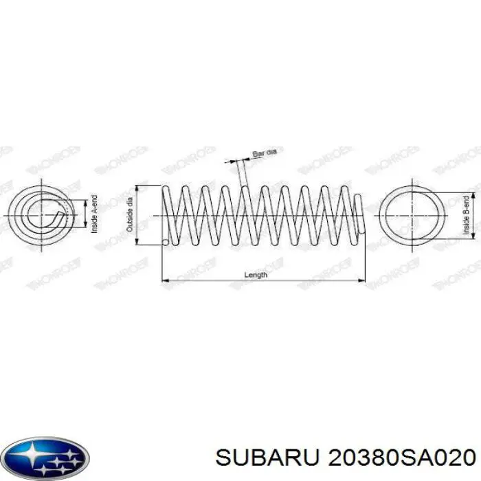 Compre 20380SA020 Subaru Mola traseira