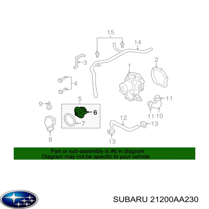 Compre 21200AA230 Subaru Termostato