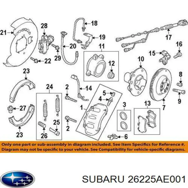  Subaru 26225AE000 preço, a partir de  