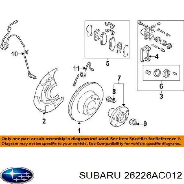  Subaru 26226AC011 preço, a partir de  USD