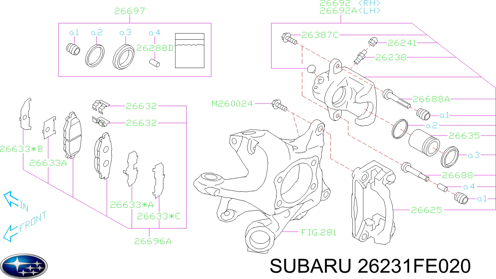 Bucha de suporte do freio dianteiro Subaru 26231FE020 preço, a partir de 2,92 USD