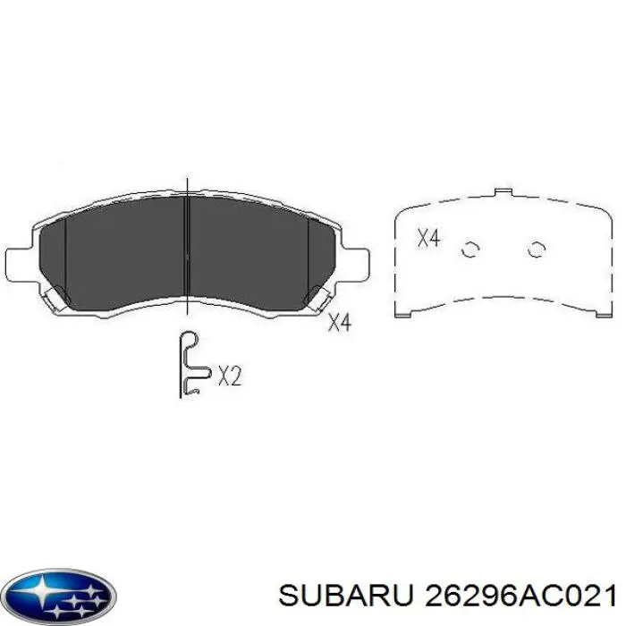 Sapatas do freio dianteiras de disco Subaru 26296AC021 preço, a partir de 48,96 USD
