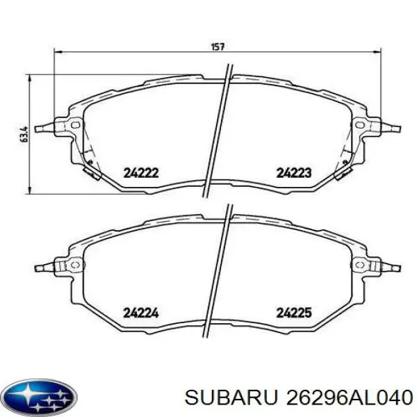 Compre 26296AL040 Subaru Sapatas do freio dianteiras de disco