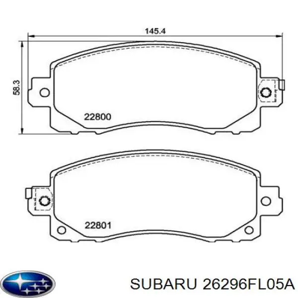 Sapatas do freio dianteiras de disco Subaru 26296FL05A preço, a partir de 36,50 USD